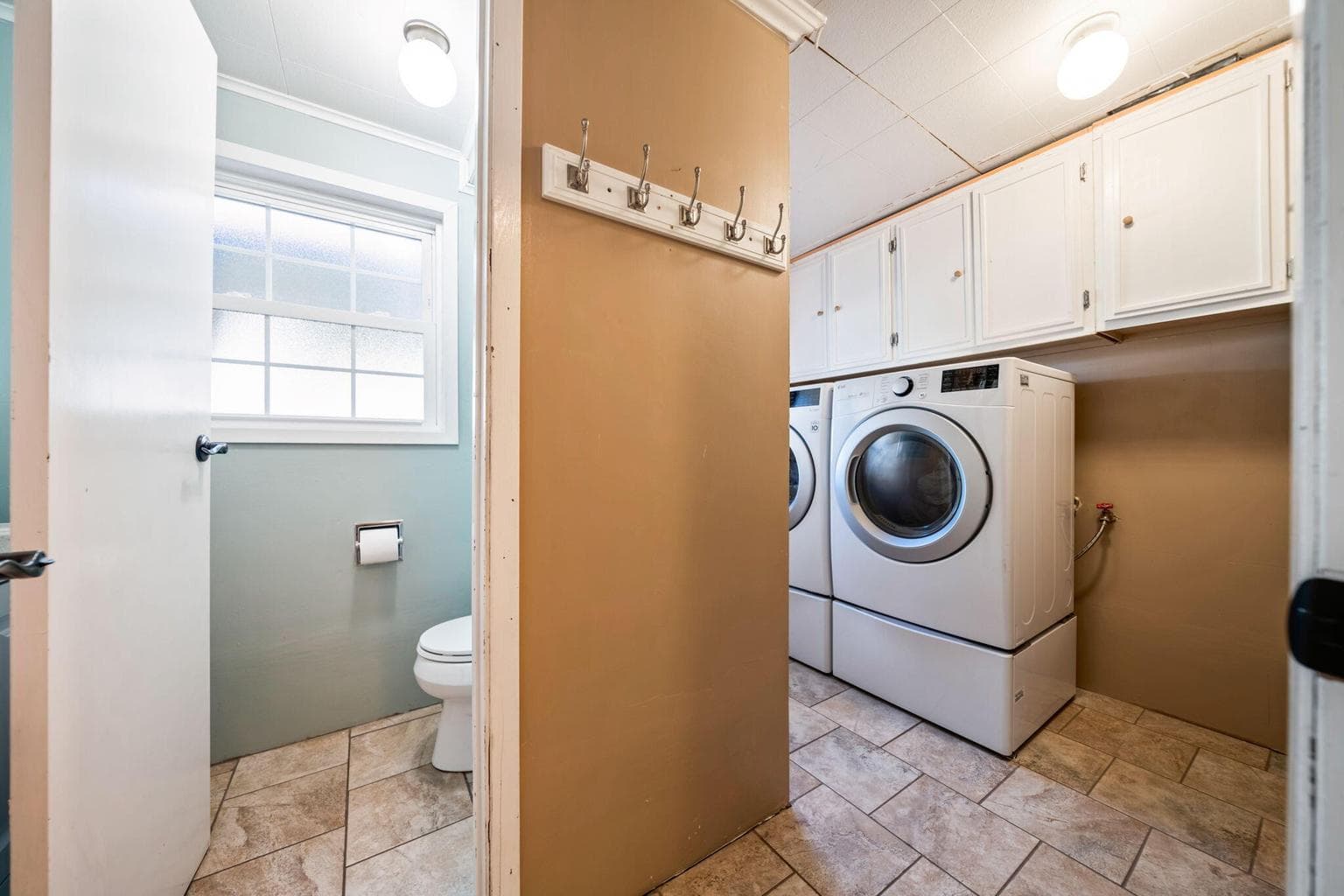 Laundry room and half bath lower level