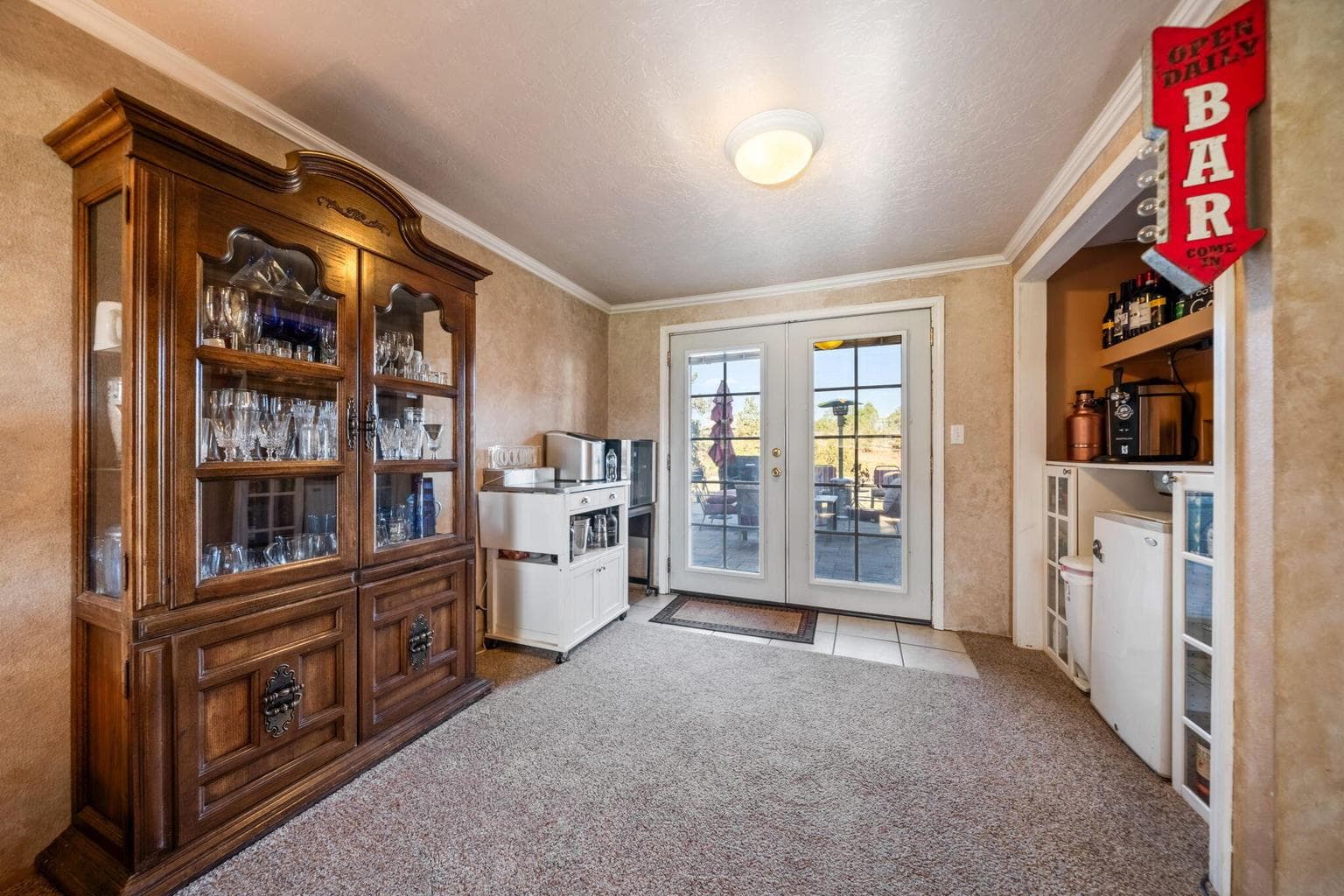 Lower level family room access to patio