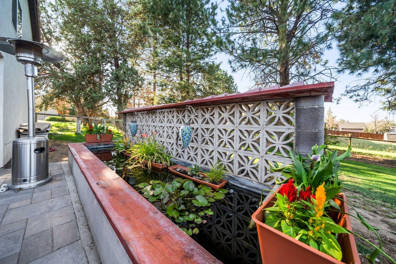 Water feature on back patio