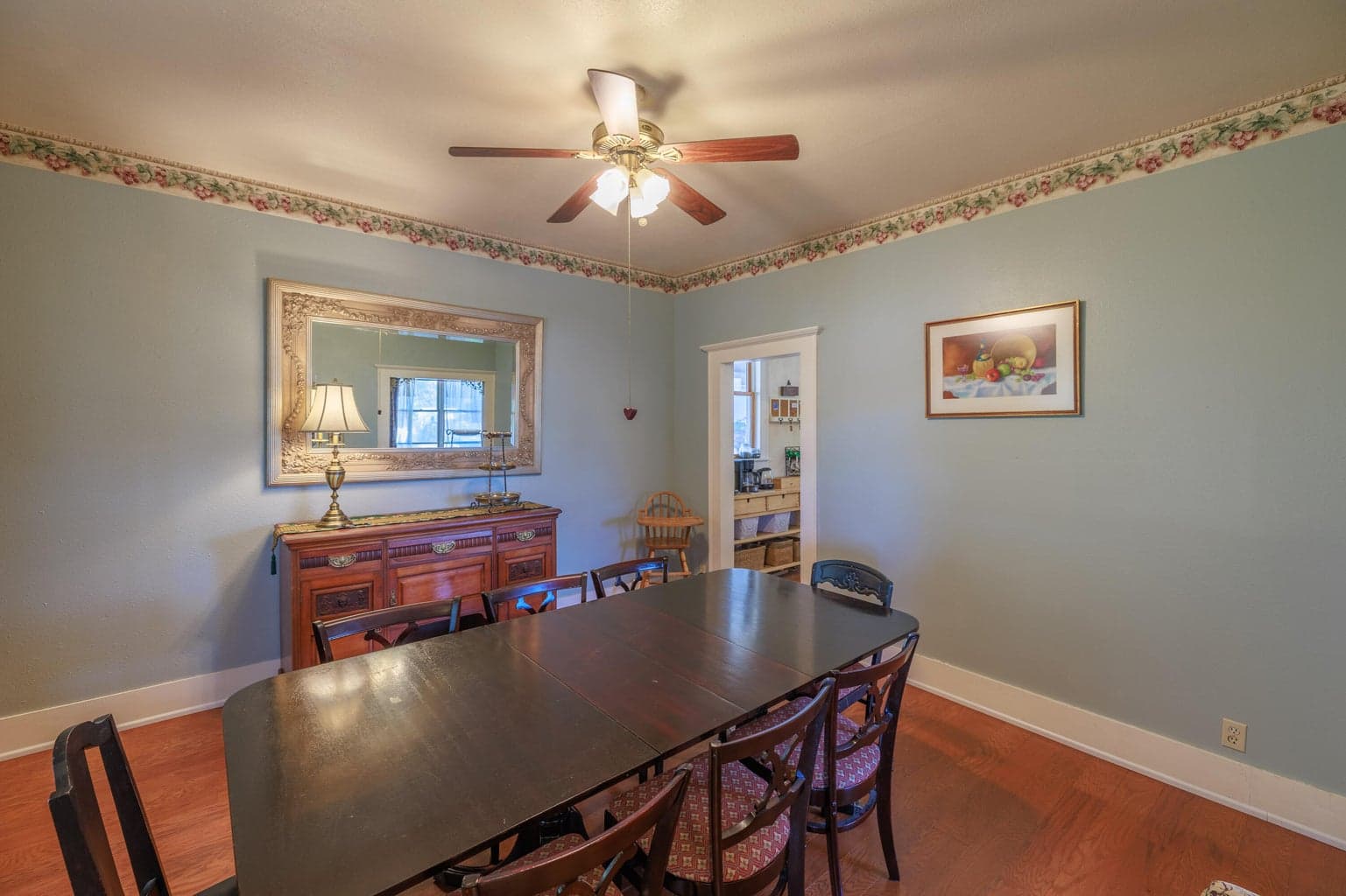Looking from the front door to the kitchen