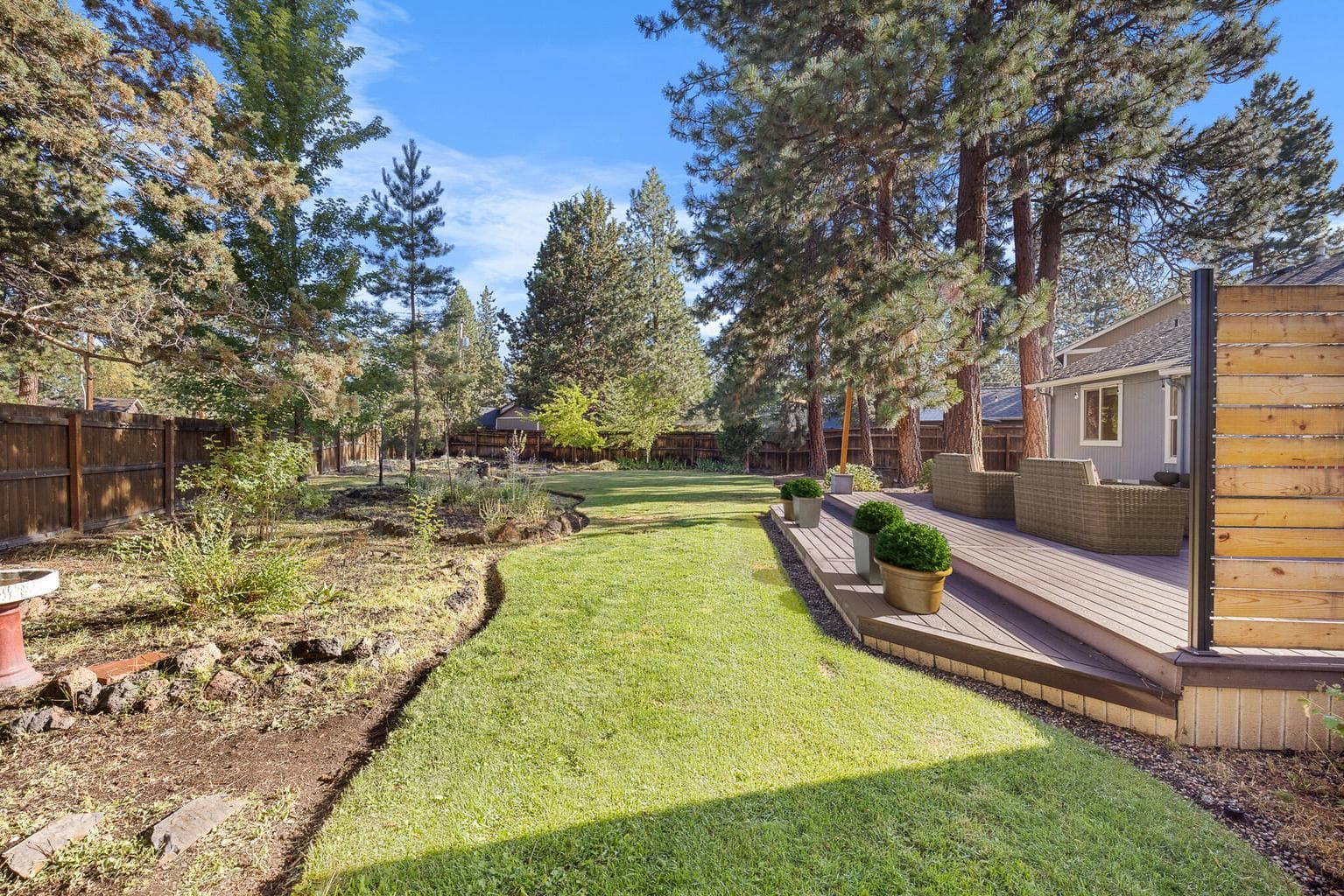 Large private fenced yard