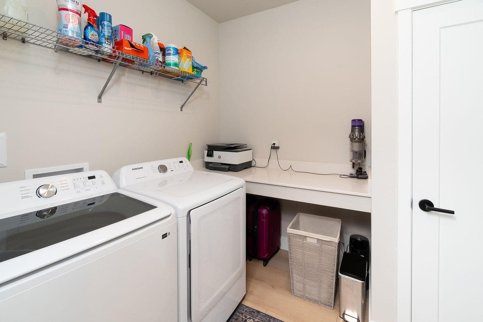 Laundry area off of the garage