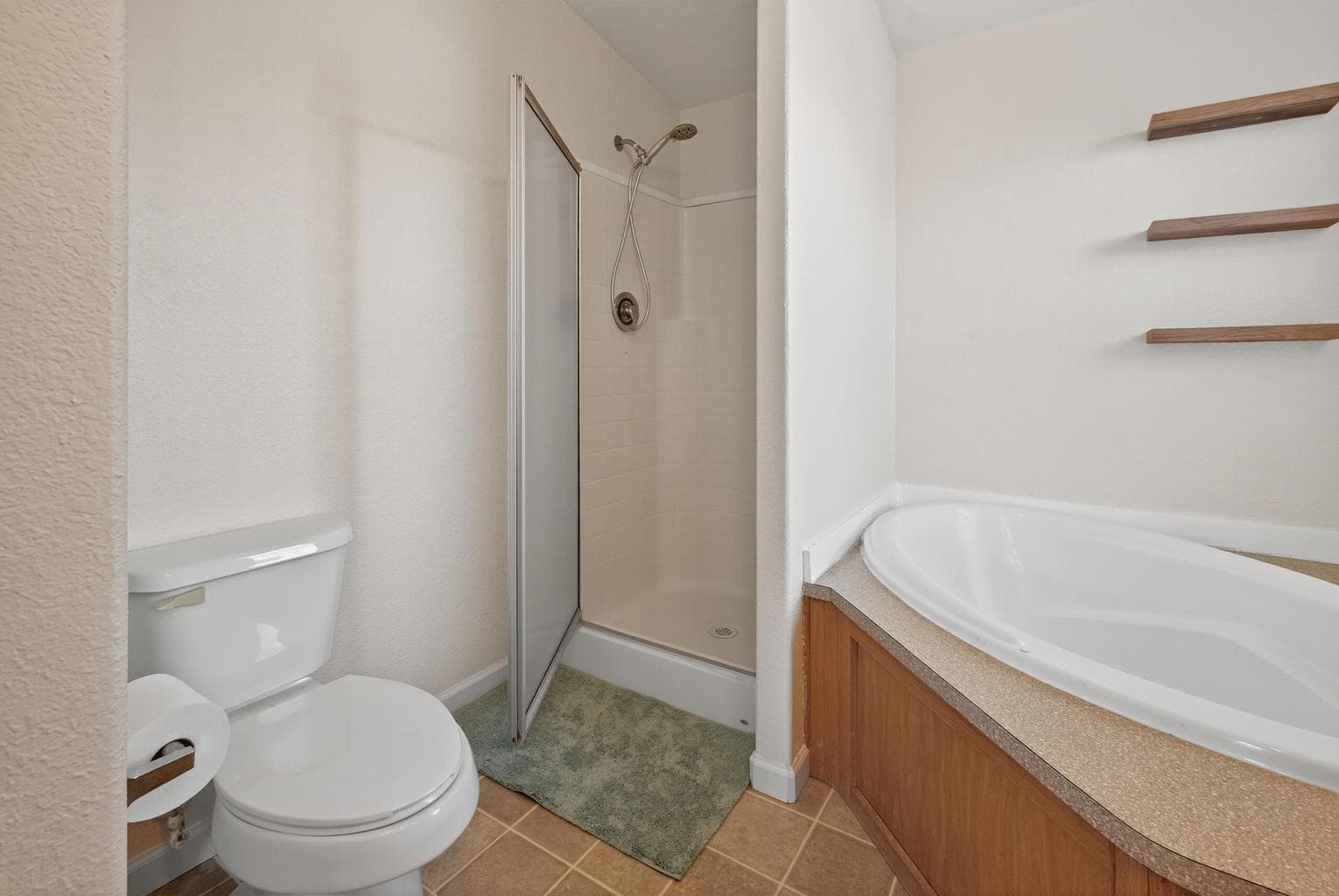 Soaking tub and walk in shower