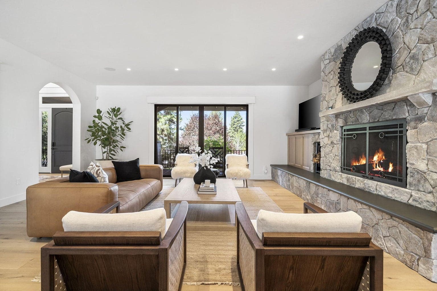 Gas assist wood burning fireplace, best of both worlds!