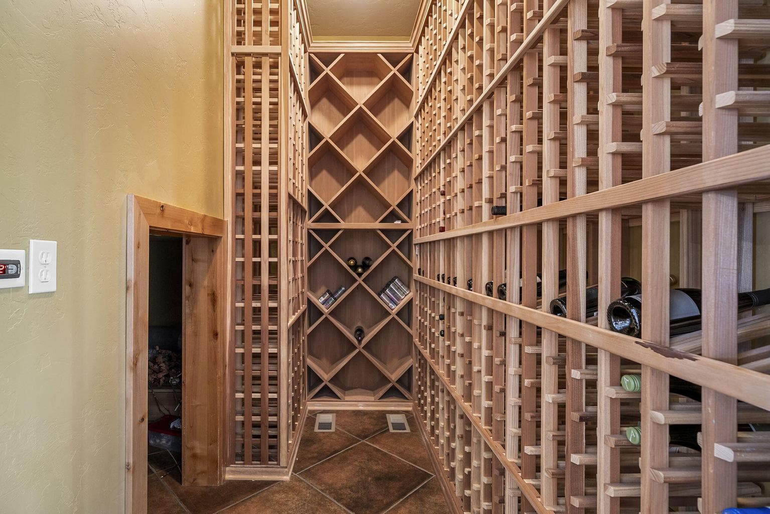 Bonus storage room hidden in wine cellar