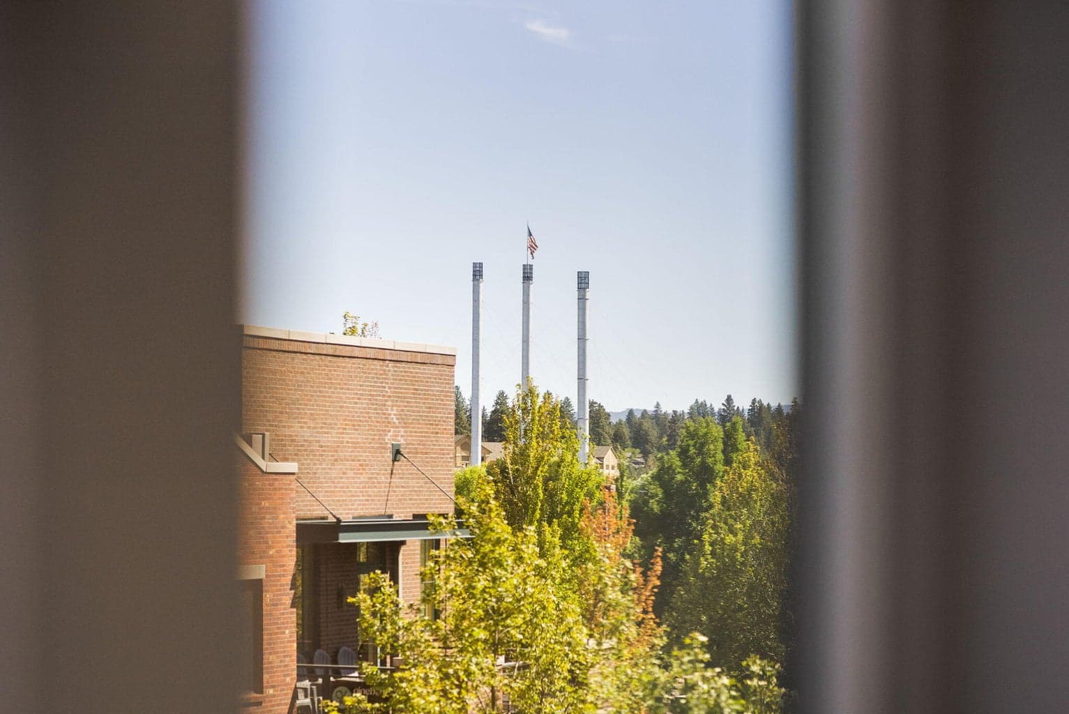 Fantastic views of the Old Mill smokestacks from Primary.