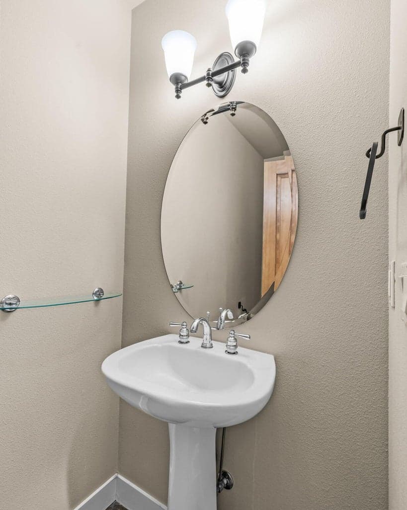 Conveniently located powder room on the main level