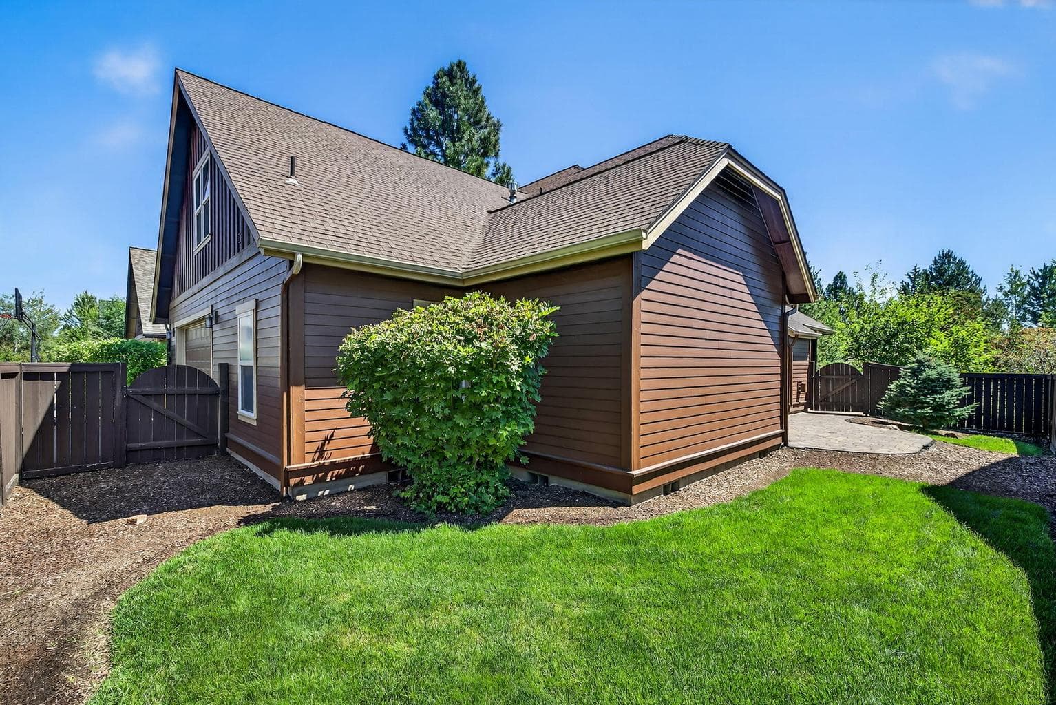 Fully fenced back yard.