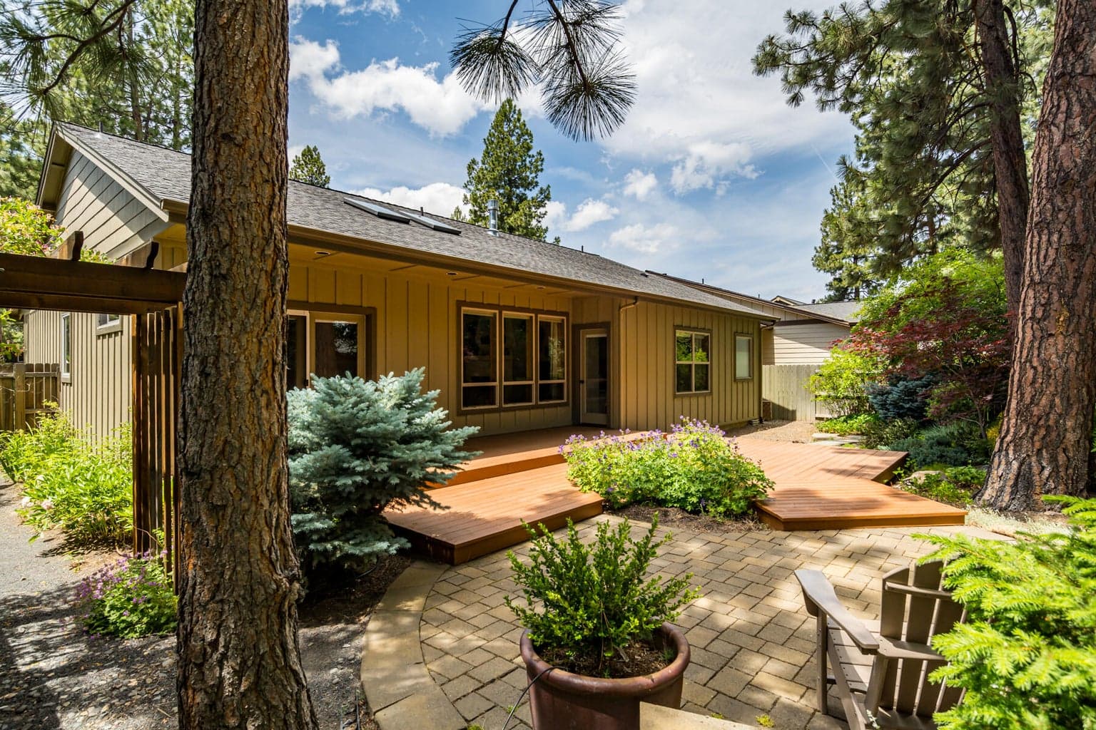 Back paver patio and deck