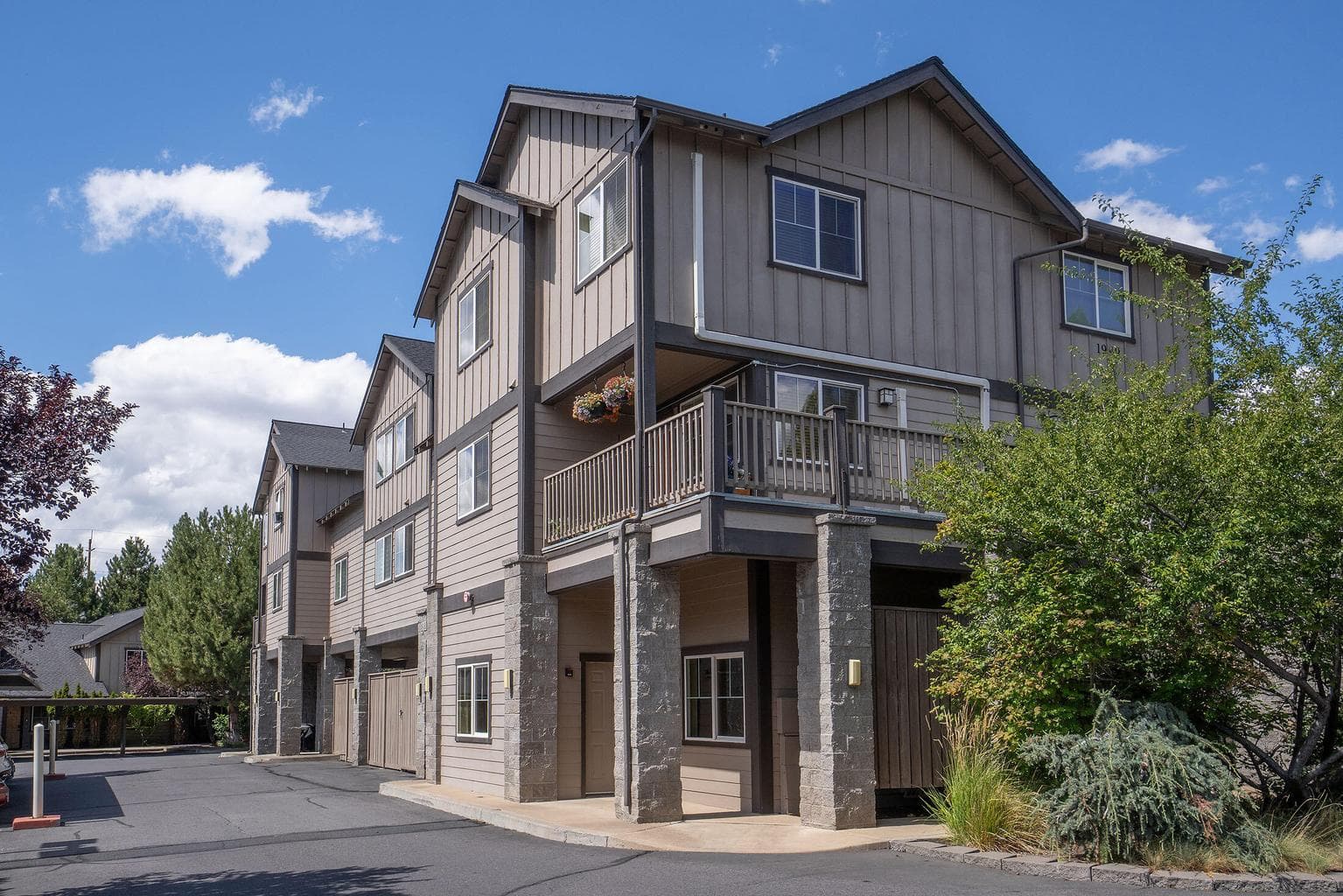 Well maintained Monterey Pines. A small community very close to the college, many businesses including Broken Bottle Top Cafe.
