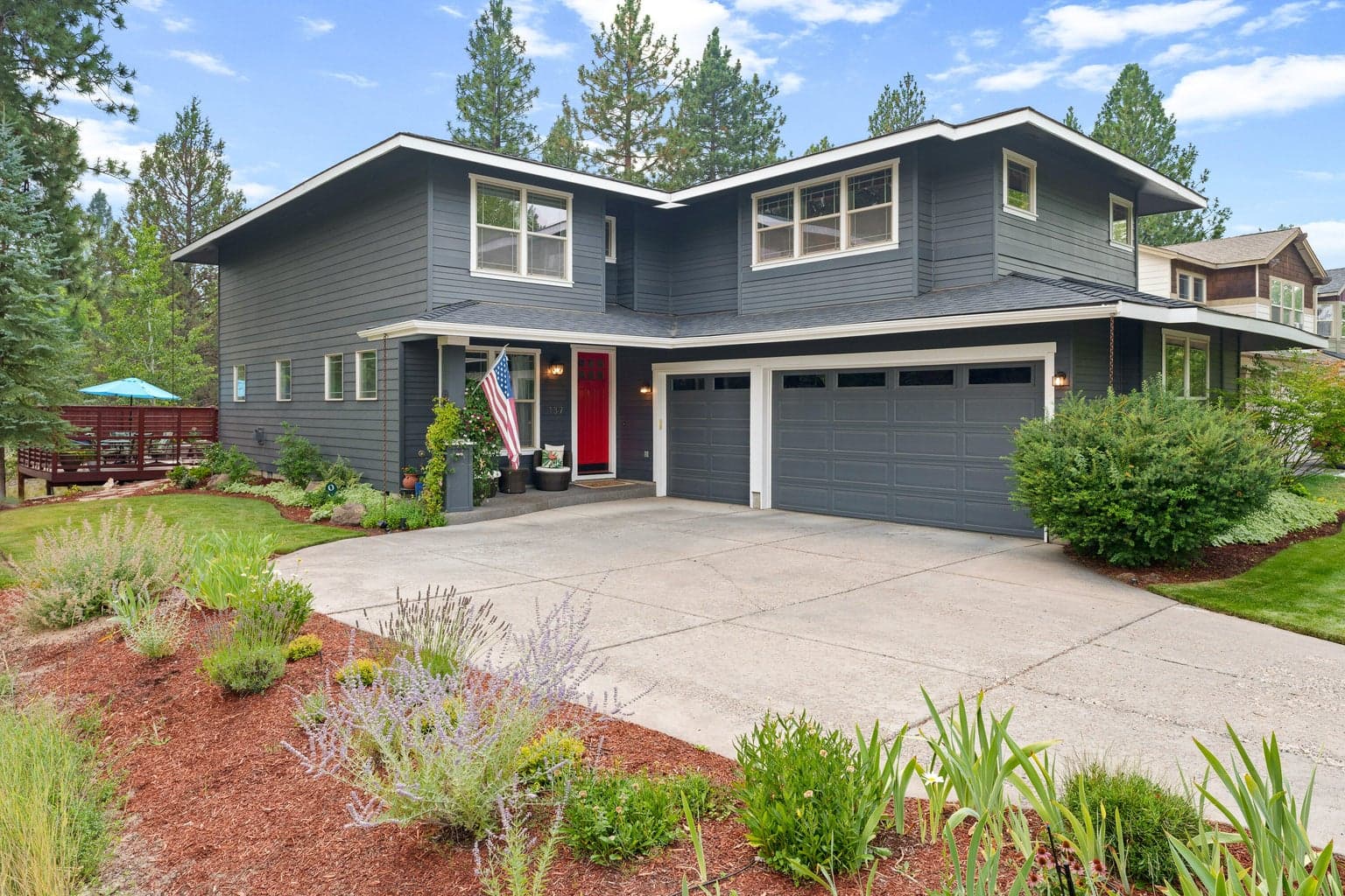 Spacious 3 car garage for all your toys and cars.