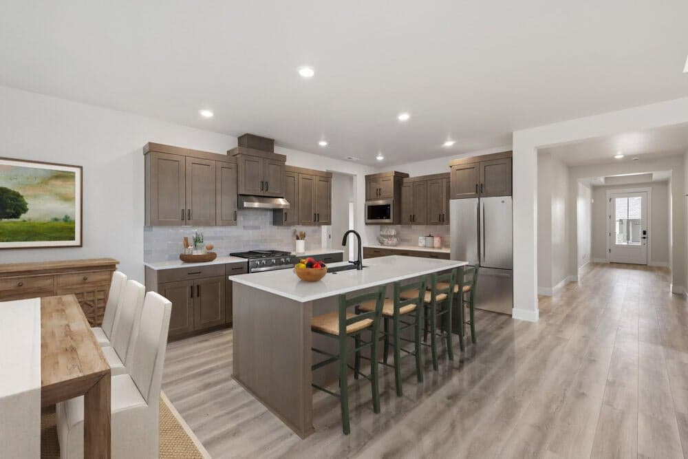 Entry to greatroom (virtual staging)