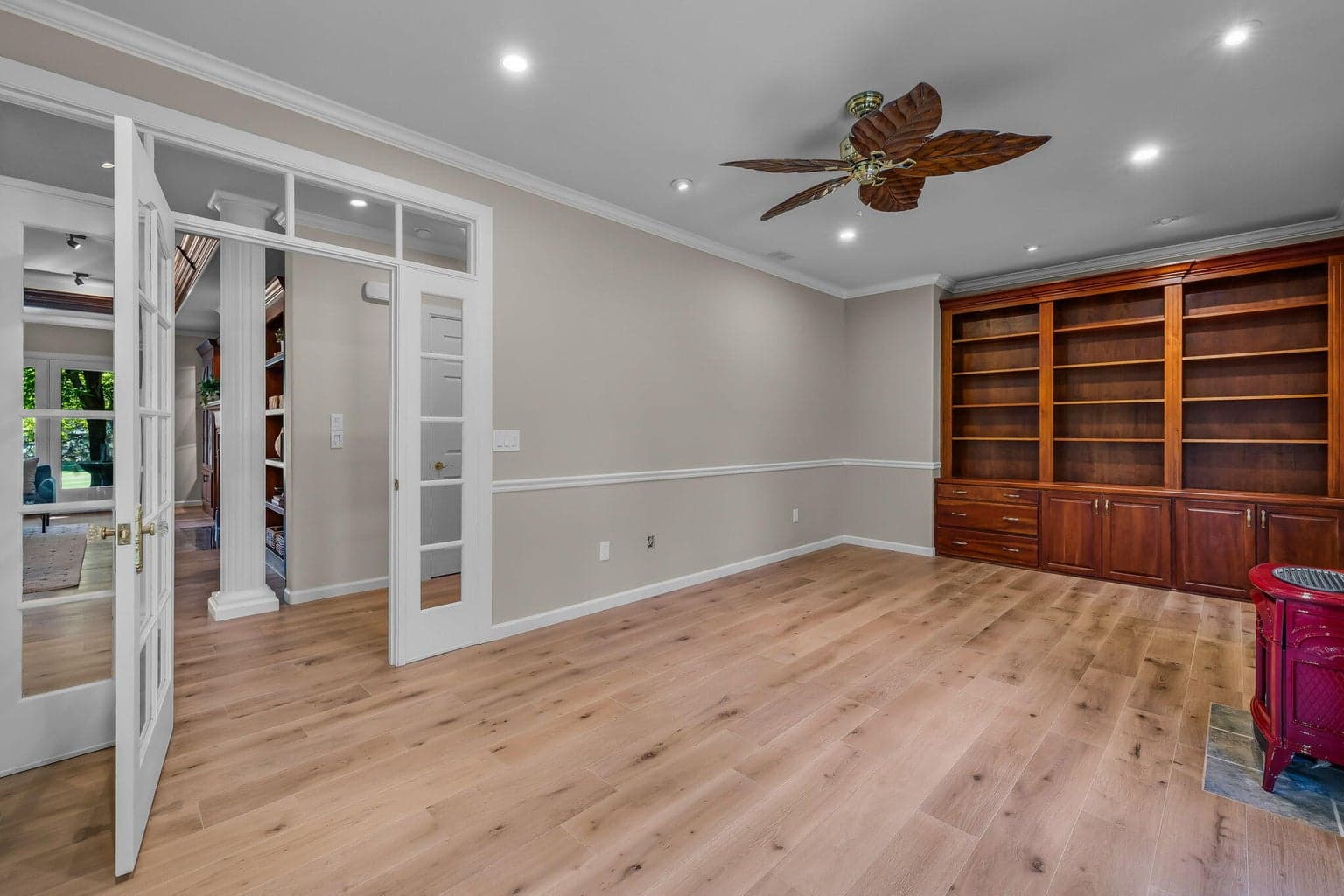 Office/Den is centrally located with views of the landscaped front yard