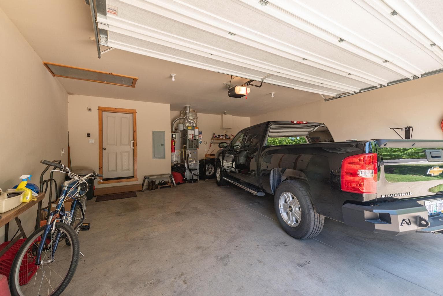 Oversized garage large enough for a full sized truck