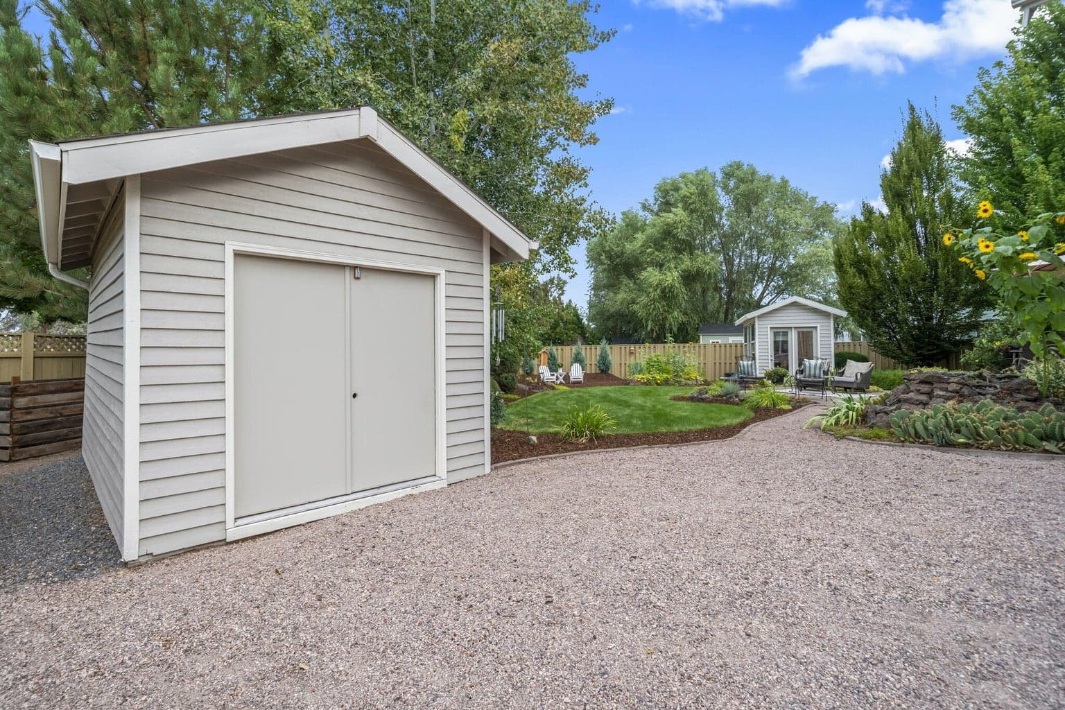 A storage shed for your outdoor supplies.
