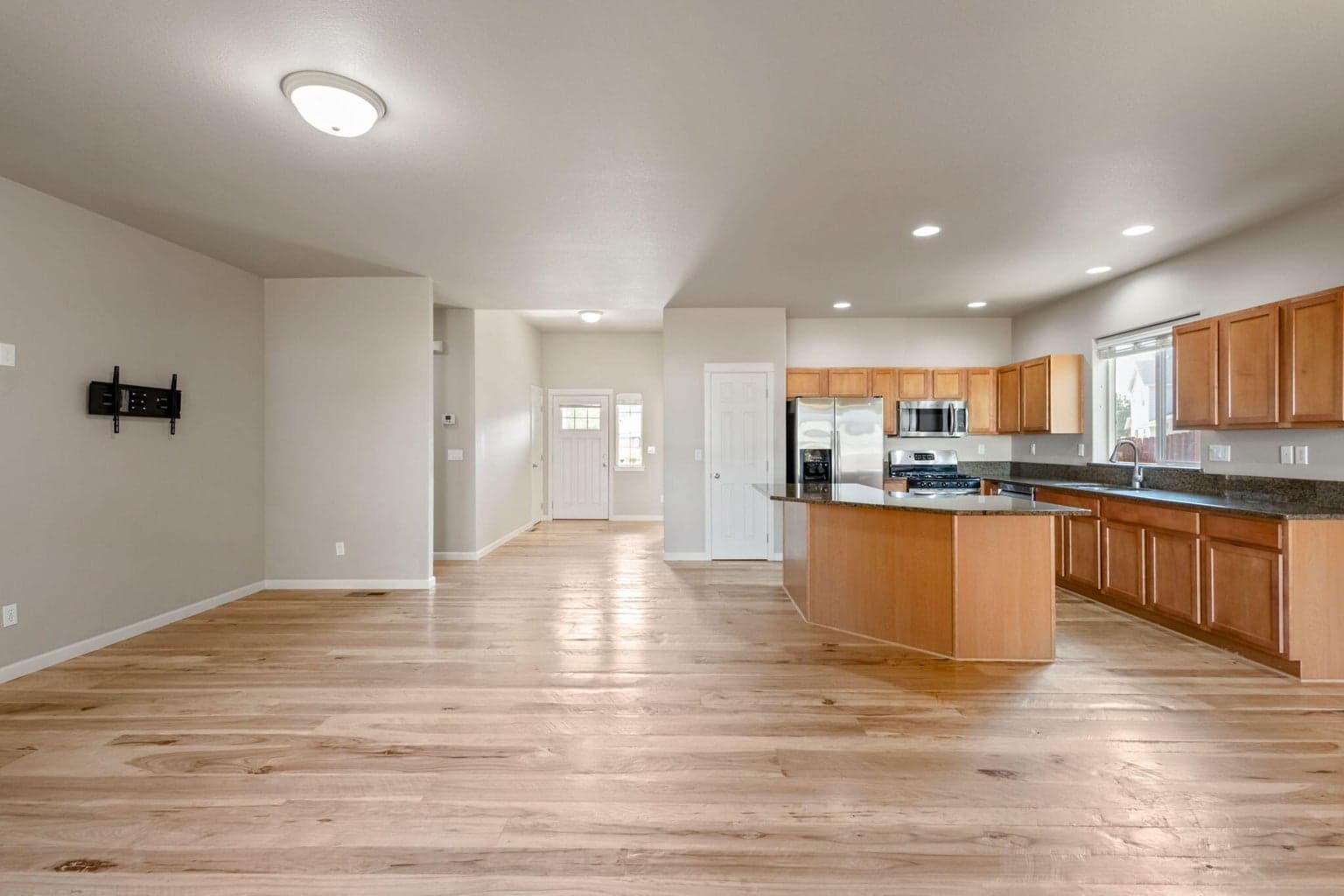 living room and kitchen