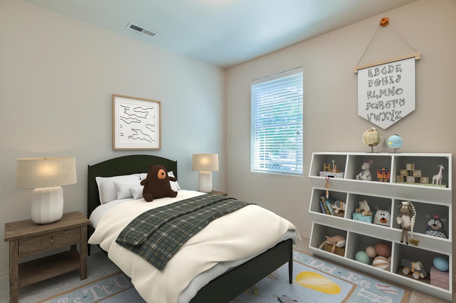 Virtually staged 2nd guest bedroom