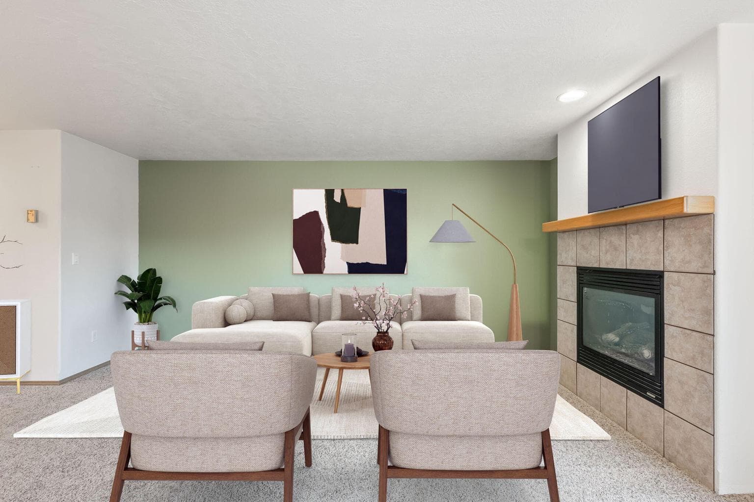 Virtually stage living area