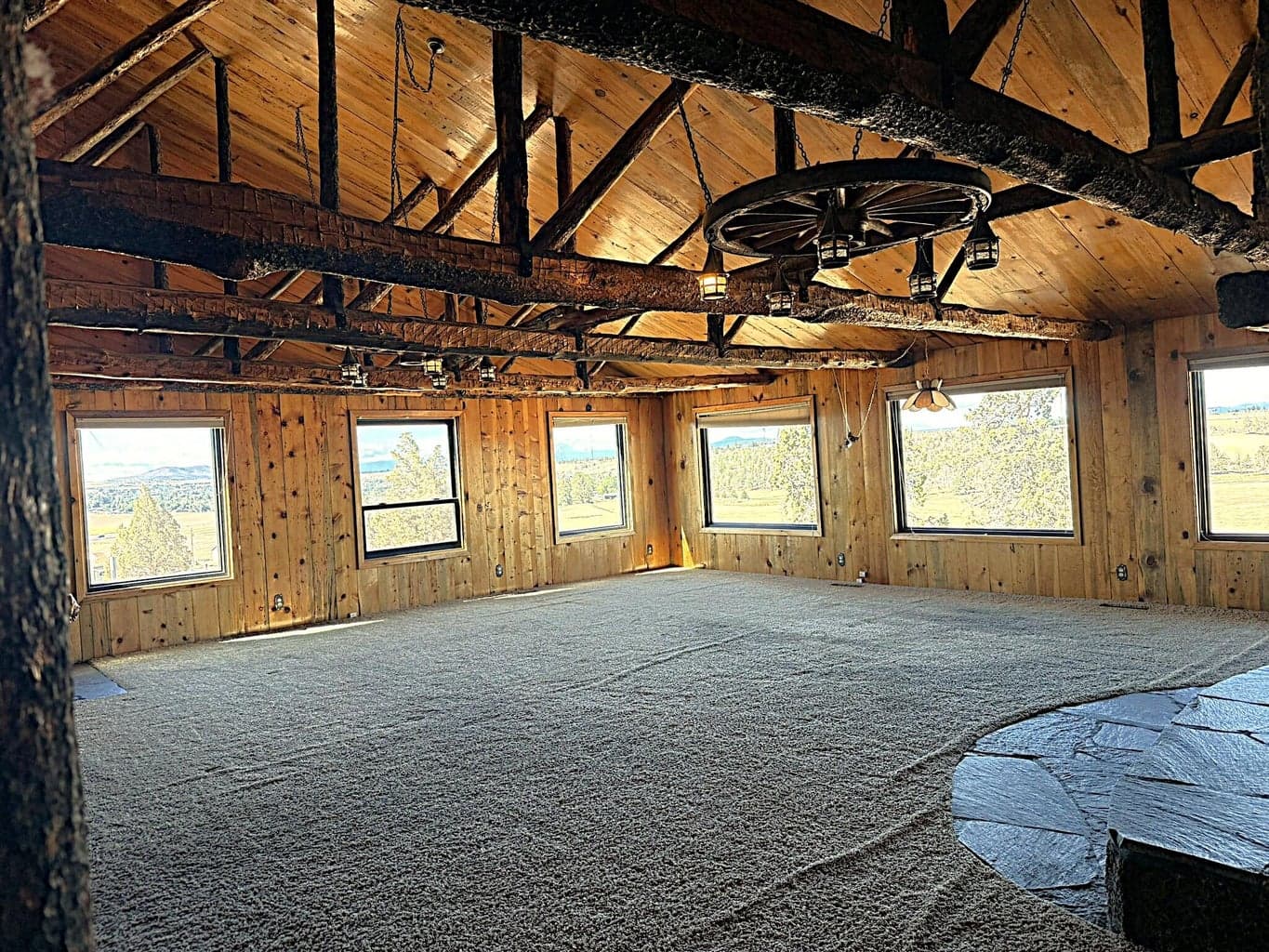 Custom woodwork and vaulted ceilings in Great Room