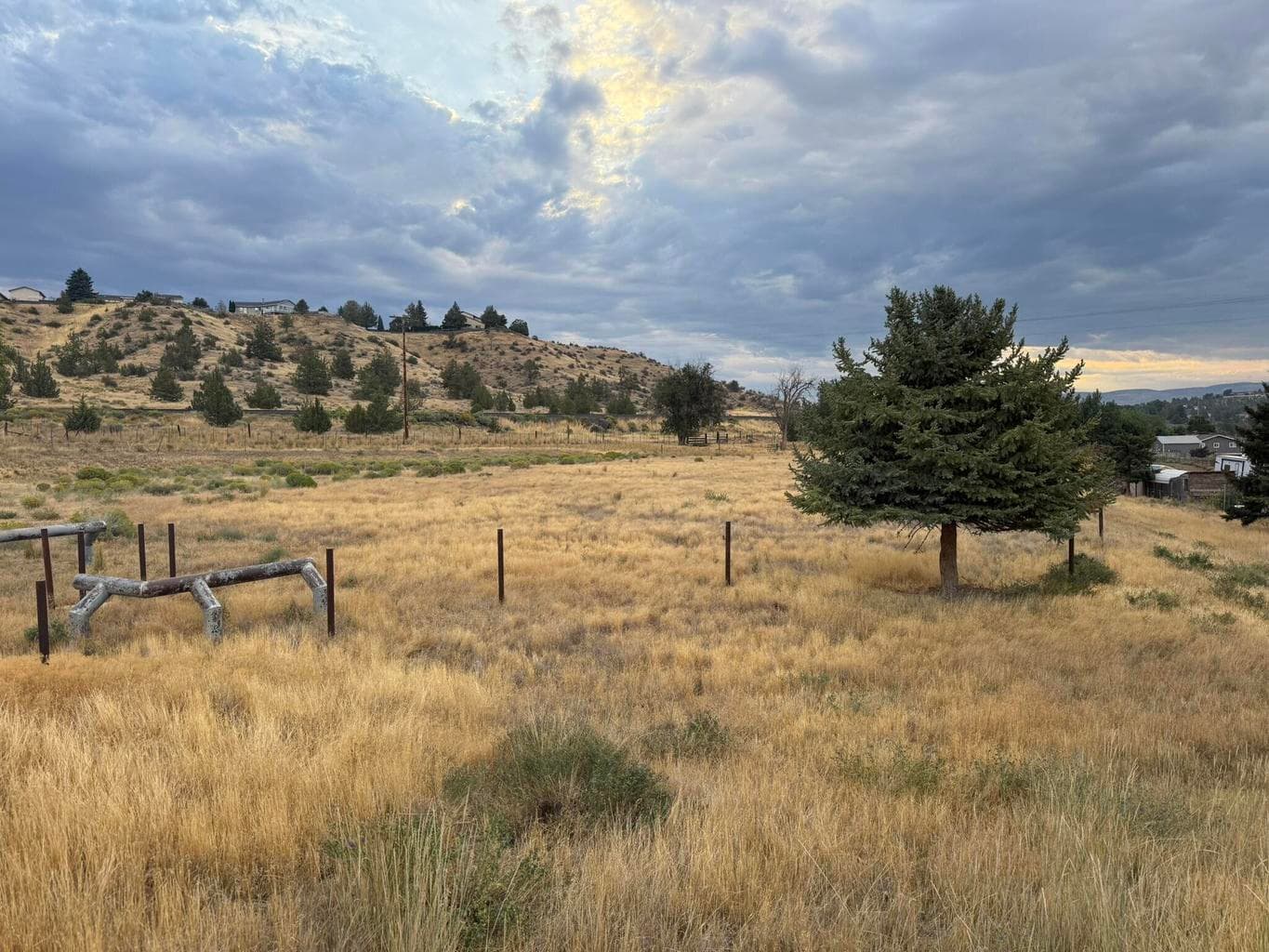 Flat area. Lot is partially fenced