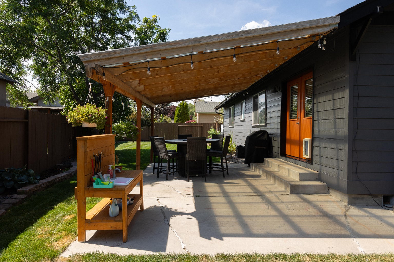 Covered backyard patio
