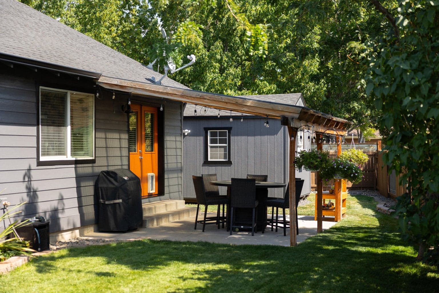 Covered backyard patio