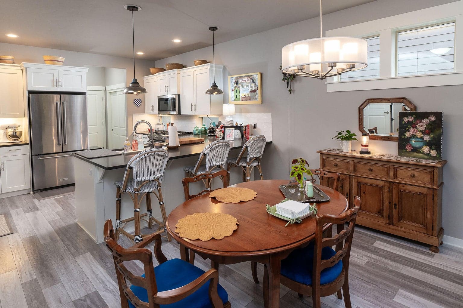 Dining area and kitchen