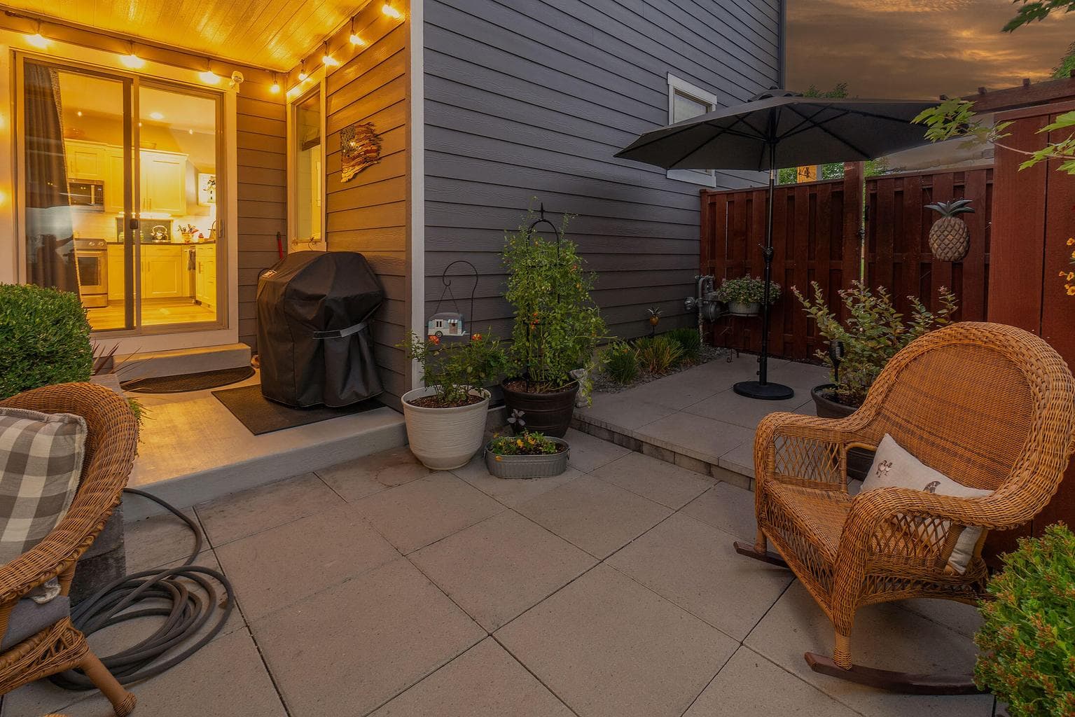 Side yard patio area