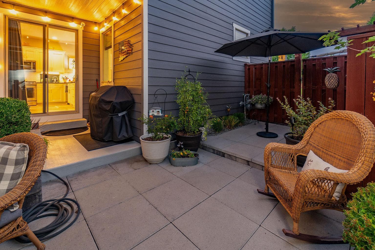 Side yard patio area