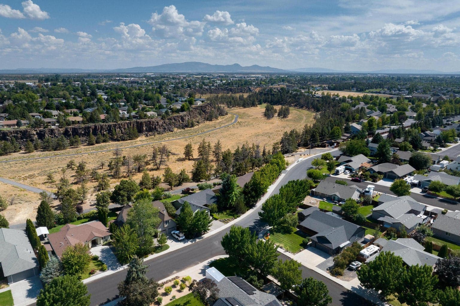 Aerial view of quick access to the Dry Canyon