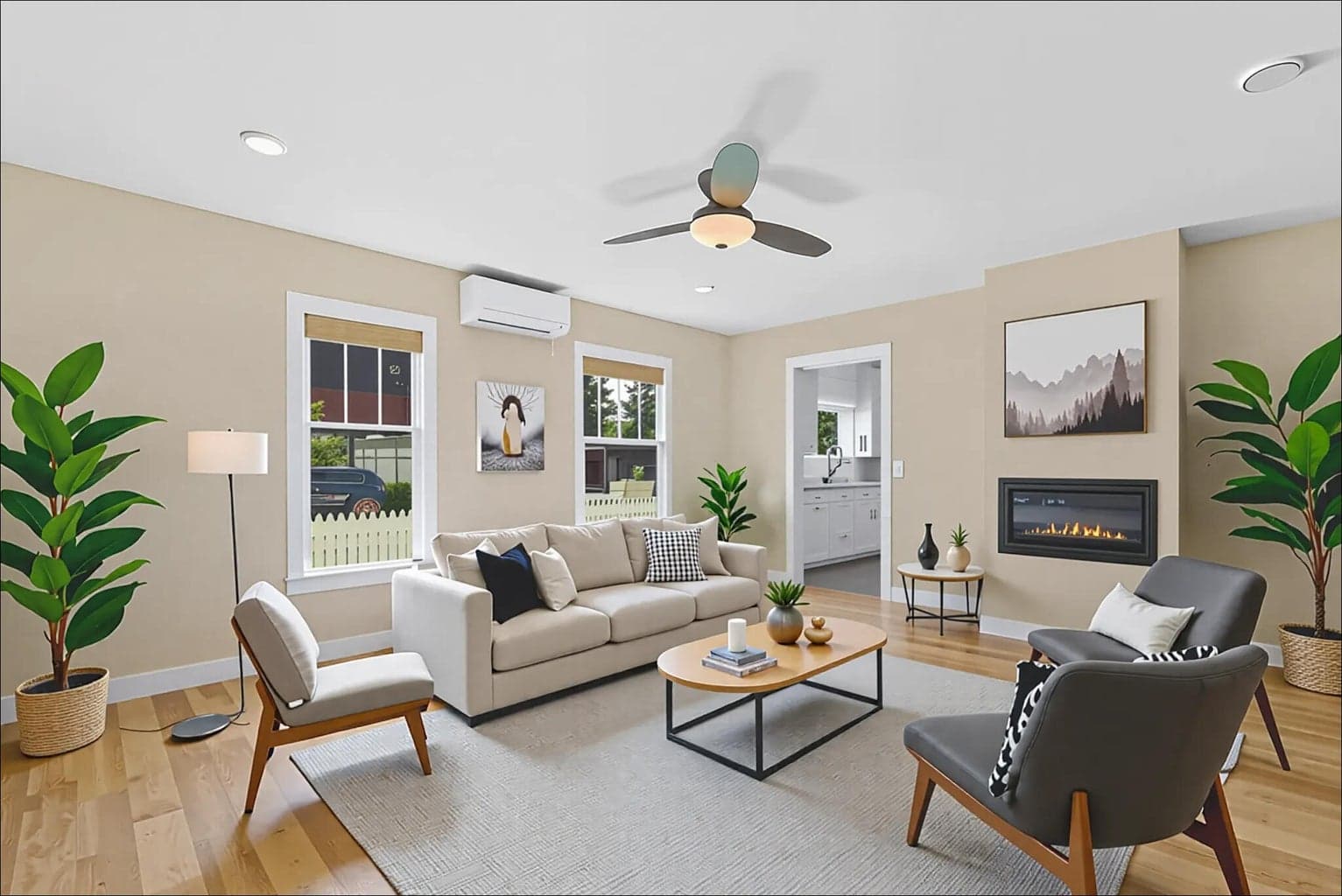 Room shown with virtual staging