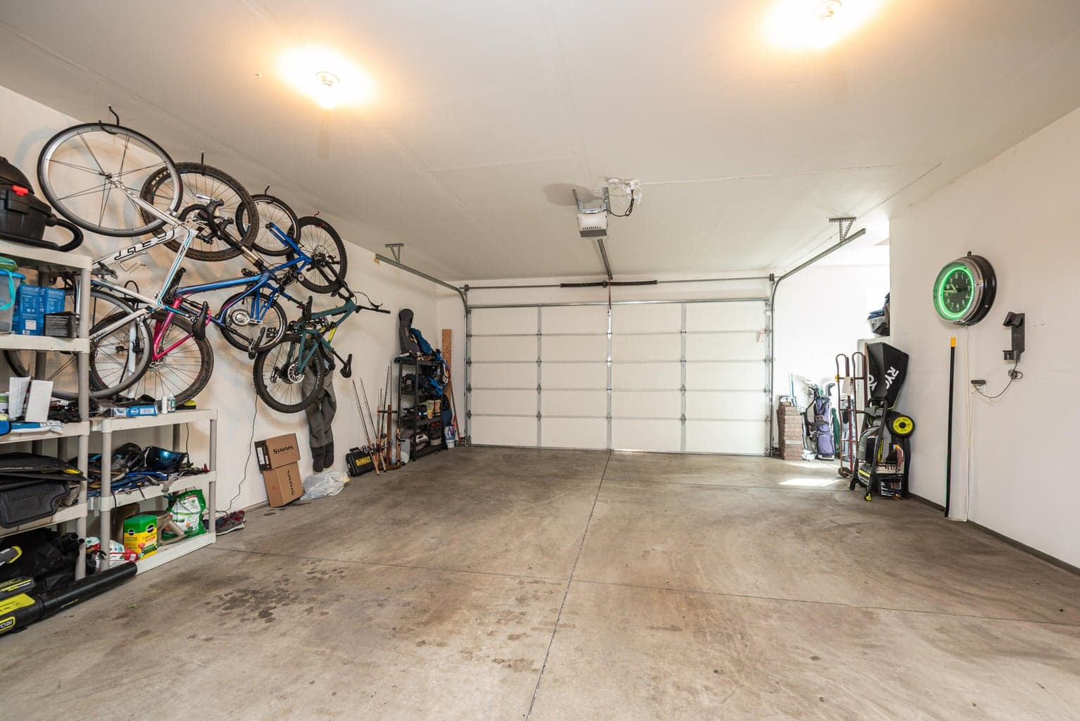 Spacious over-sized 2 car garage with ample storage