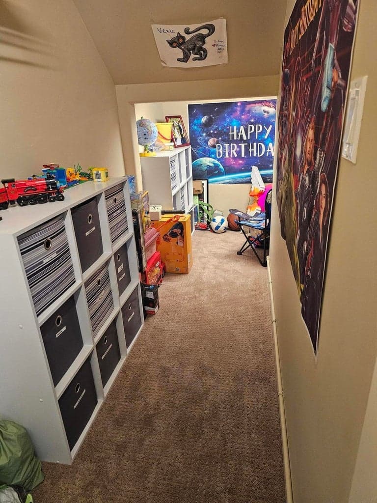 Under stair storage currently a play room