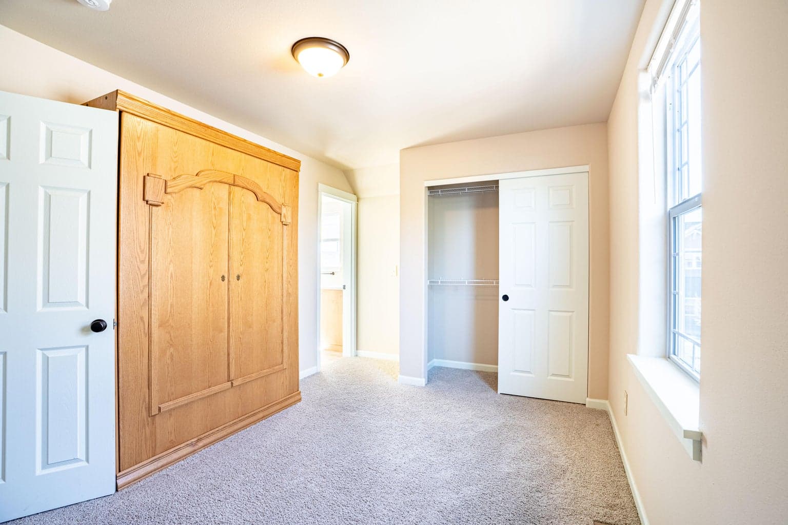 Bed #1 (to the left at top of stairs) has a murphy bed