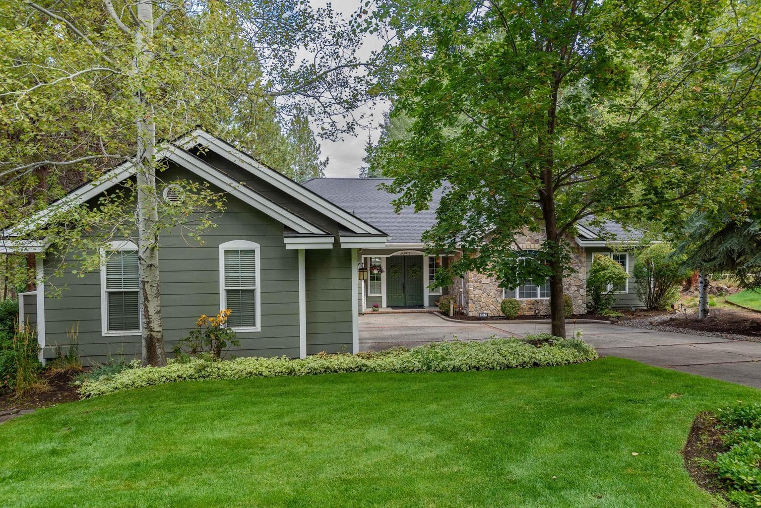 Lush front landscaping