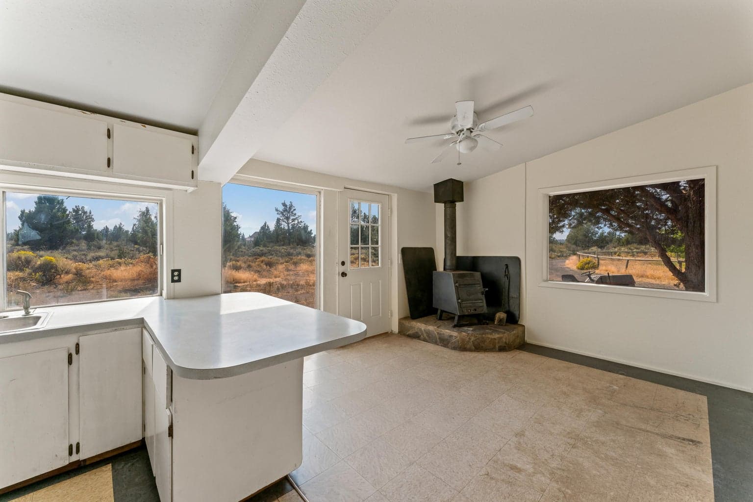 Bonus Area Off Shop w/ Kitchenette, Full Bath, and Wood-Burning Stove