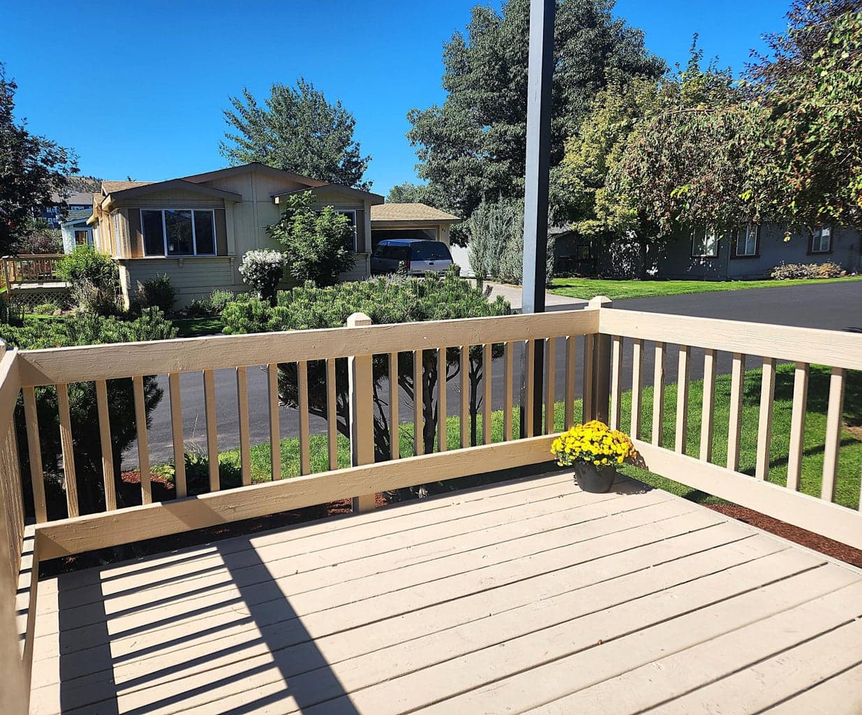 Enjoy morning coffee on your front deck