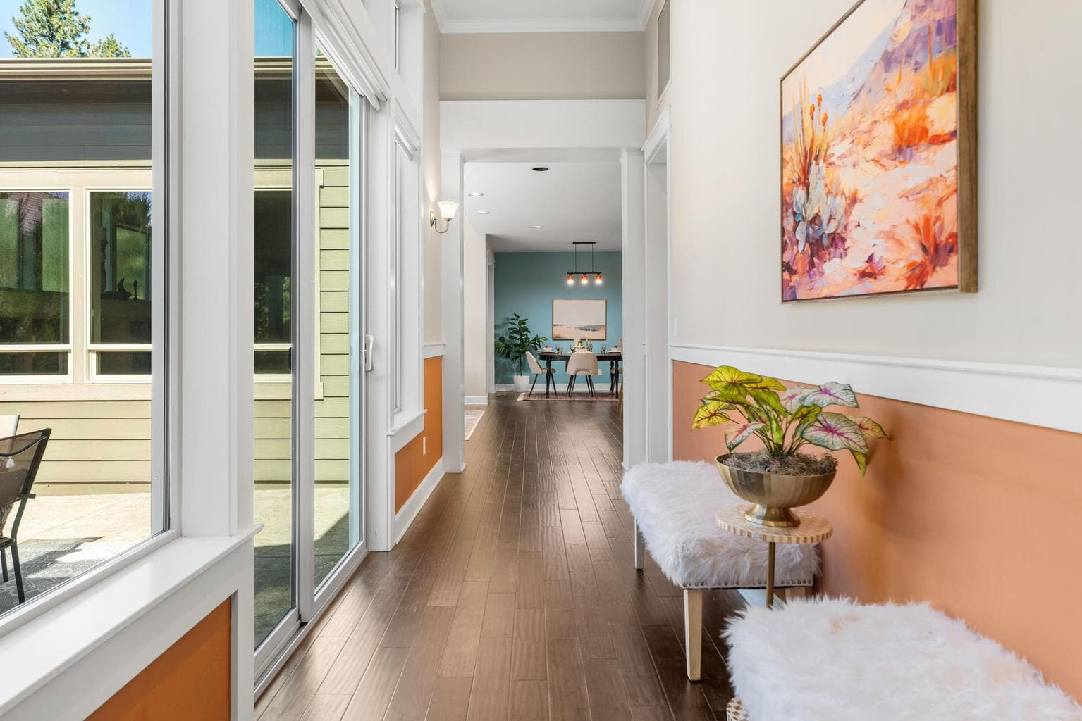 Entry Hallway. Courtyard is to the left