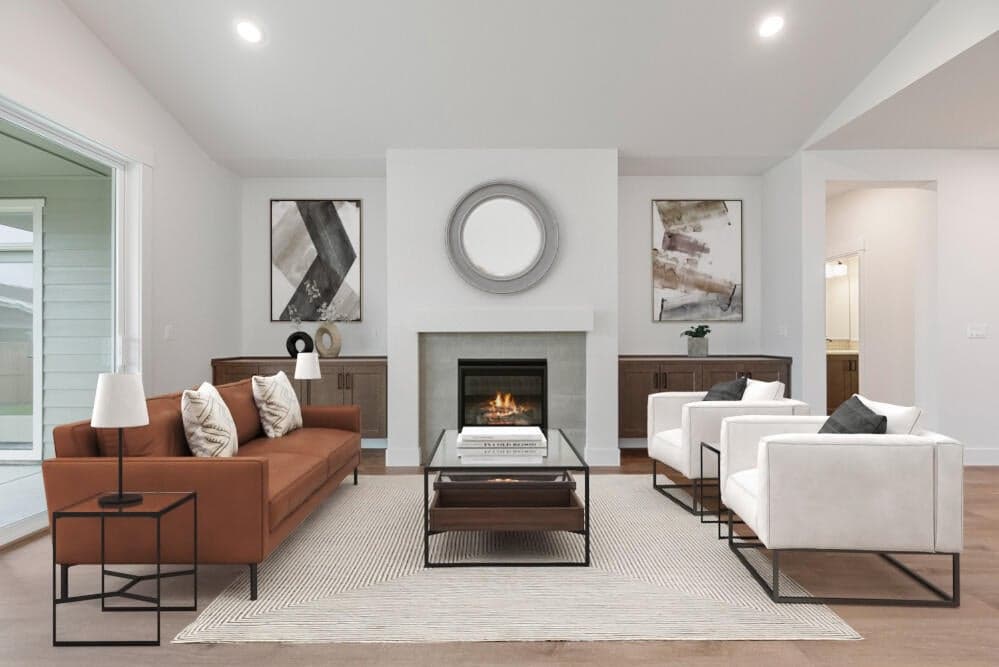 Photo of actual home with virtual staging
