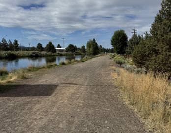 walking trail beside the canal behind the lot