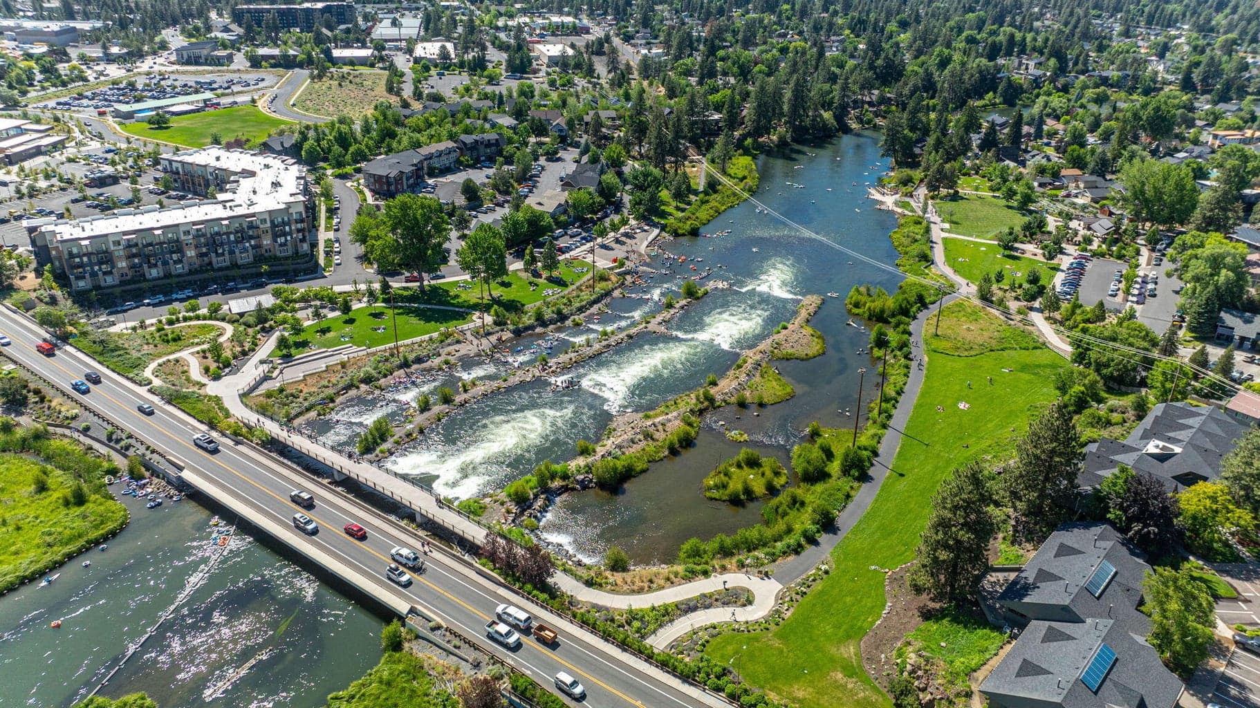 Just blocks from the Deschutes River, surf wave, amphitheater and river trail.