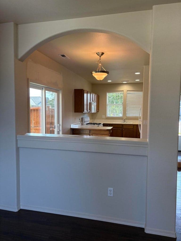 New sliding door in eating area