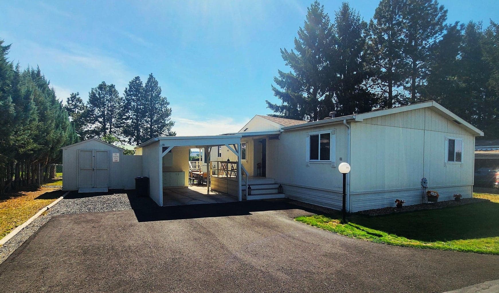 Newly paved driveway