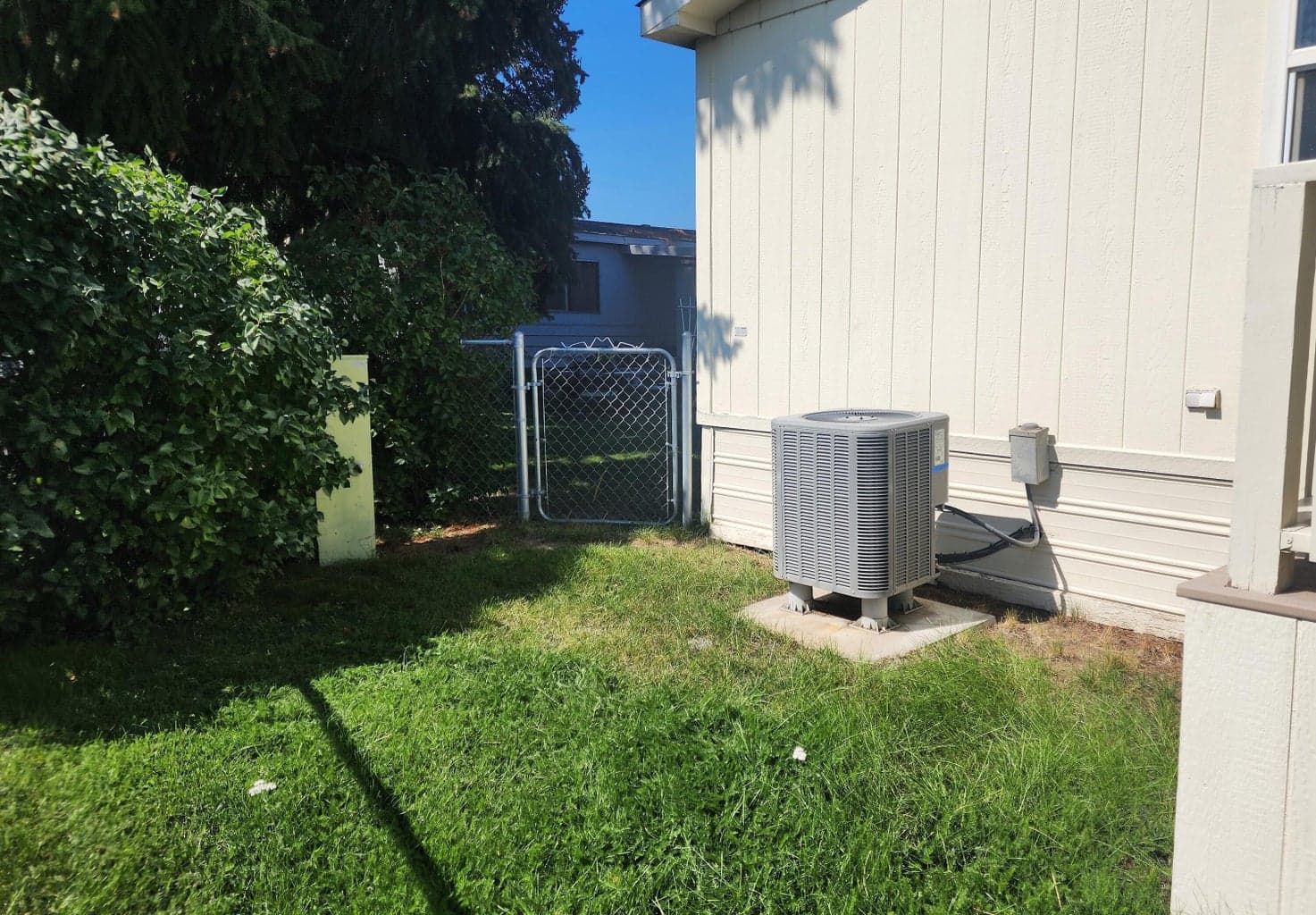 Heat pump in back yard