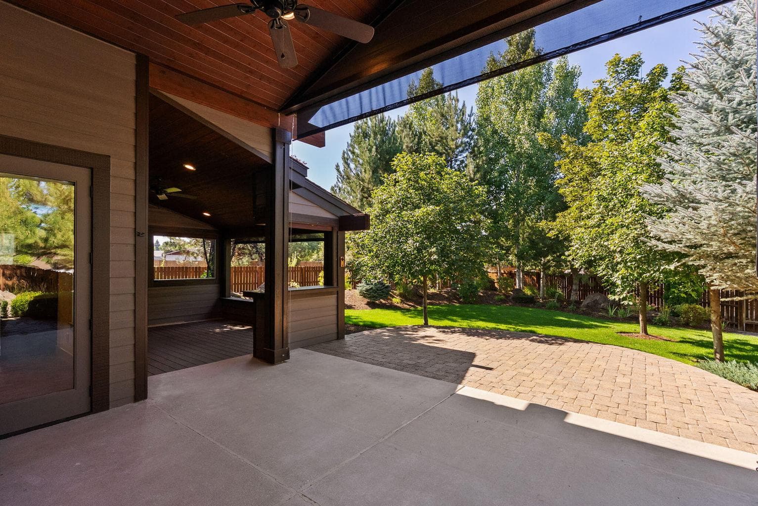 Outdoor living with sun shades