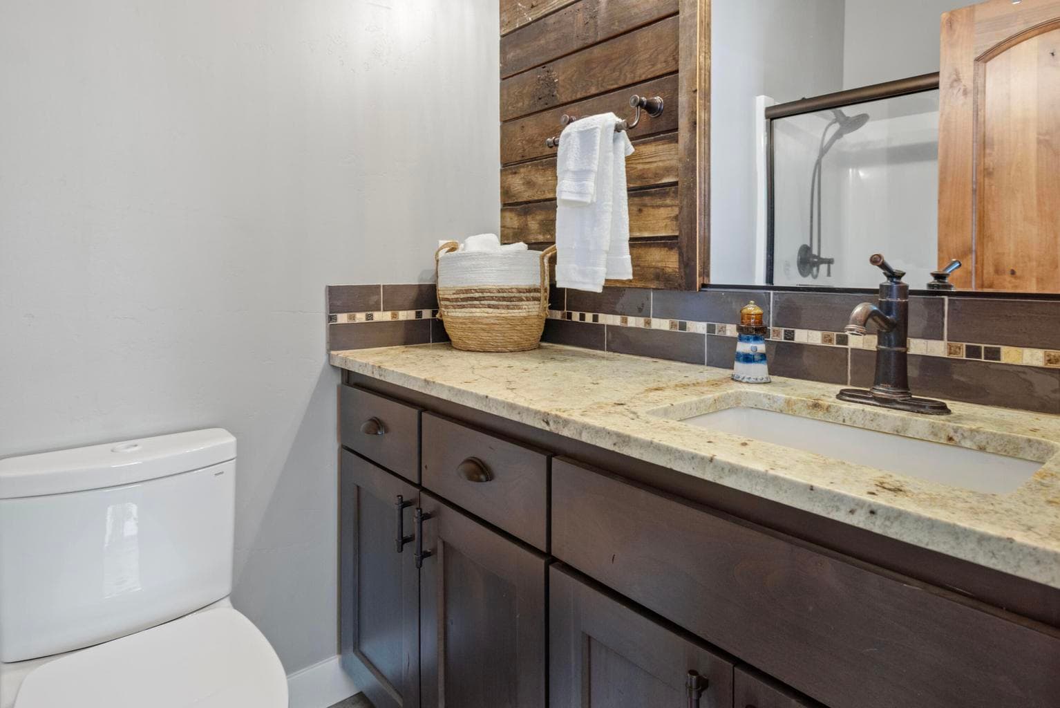 On suite bathroom off of 4th Bedroom