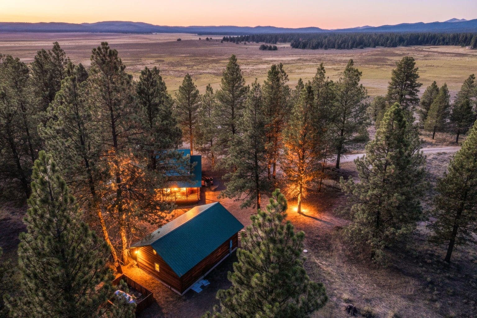 A scenic shot of the valley during the golden hour.