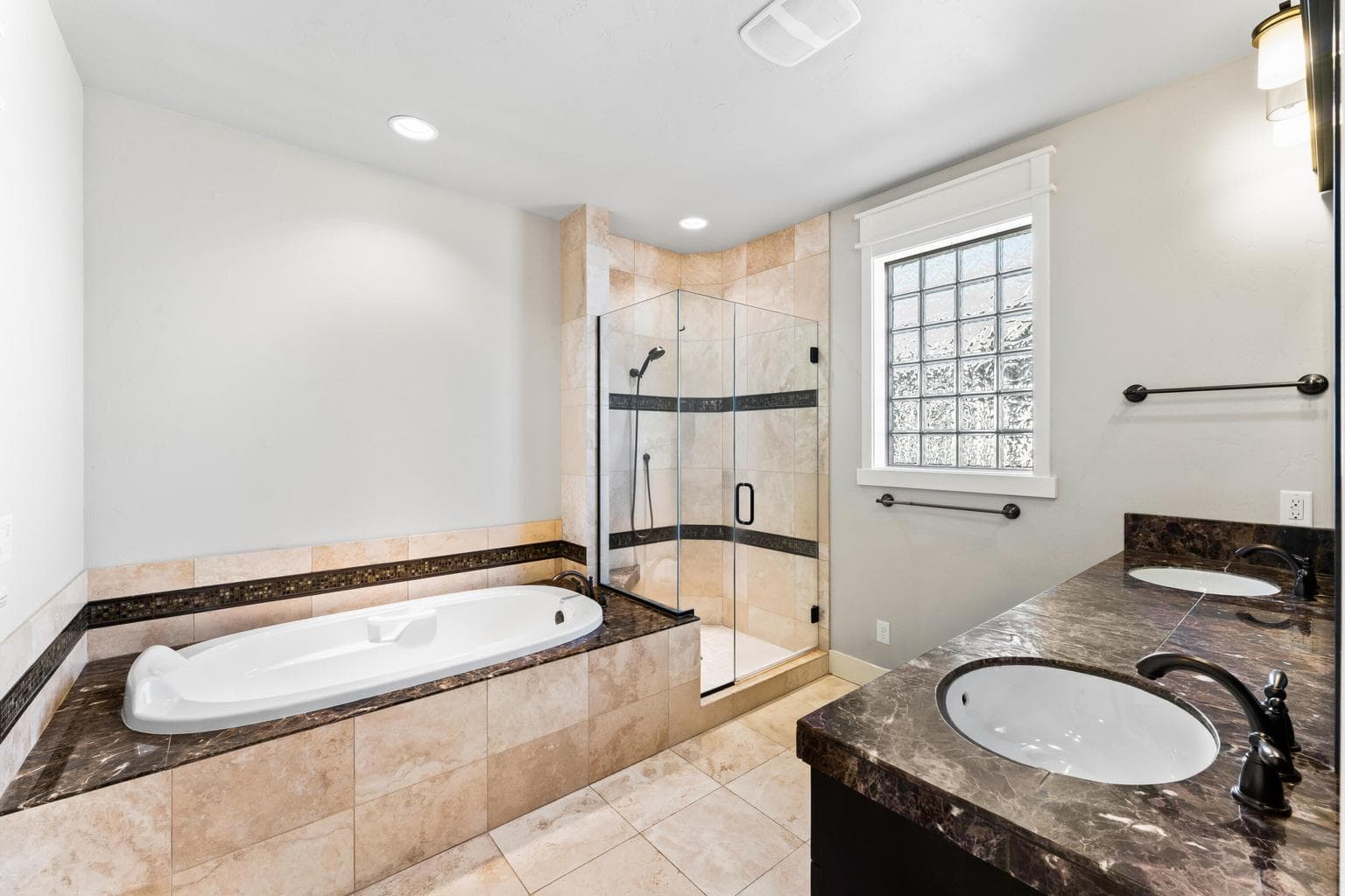 Enjoy the soaking tub or a warm shower