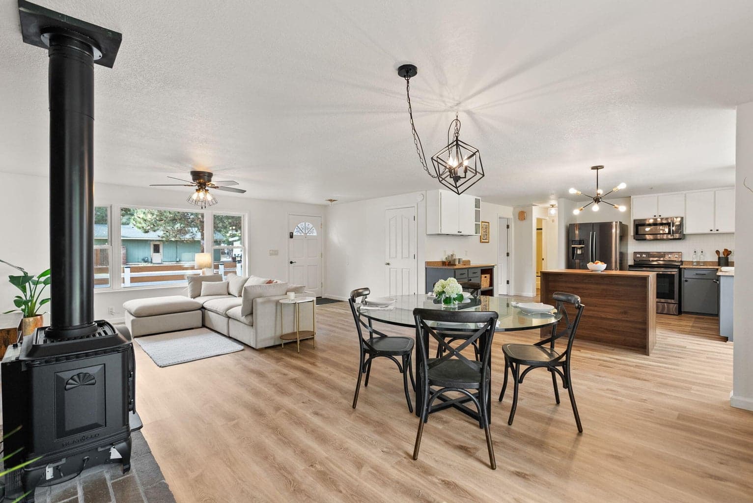 Open concept Living Dining Room 2858 NE Canyon Park Drive Midtown Bend