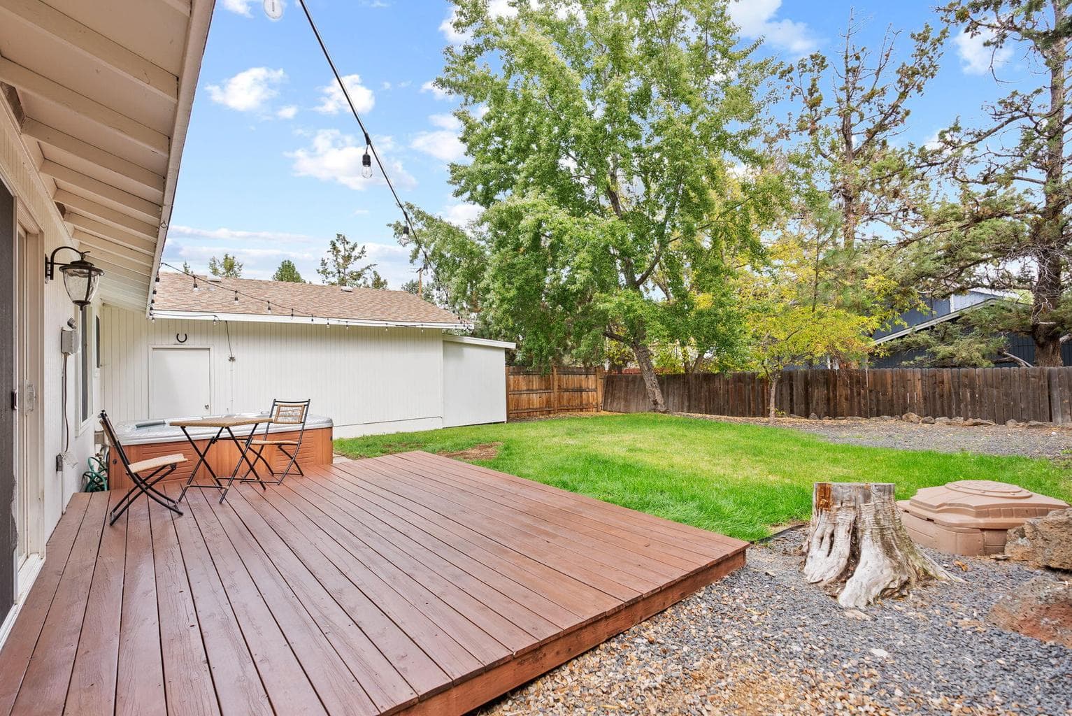 Back porch with hot tub 2858 NE Canyon Park Drive Midtown Bend